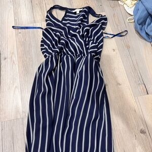 Navy Striped Maxi Dress